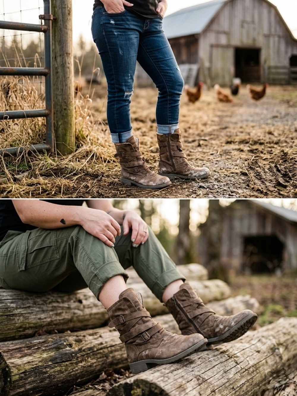 Roxy Dawson buckle moto boot